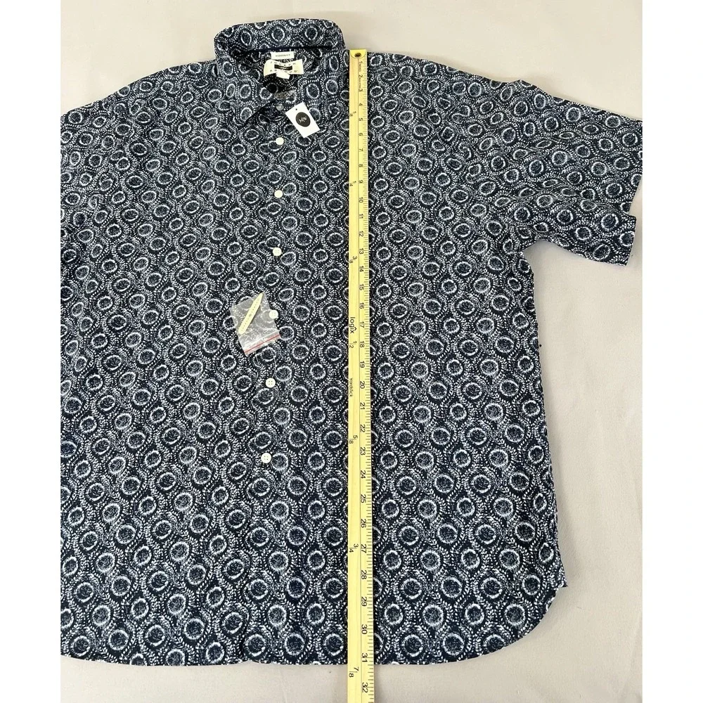 Jospeh Abboud Shirt Linen Blue‎ Beachy Stylish Vacationcore Travel Sz XXL NWT - Picture 2 of 7
